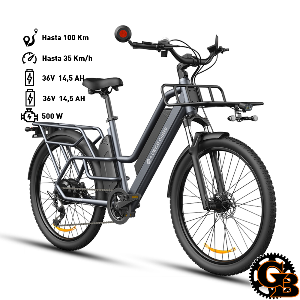 Bicicleta Eléctrica Delivery ADO O260T Gris Doble Batería